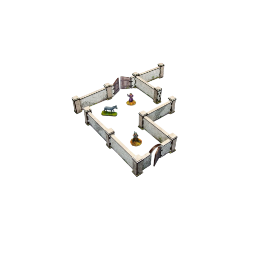 Pre-painted WWII Normandy High Stone Wall with Gate