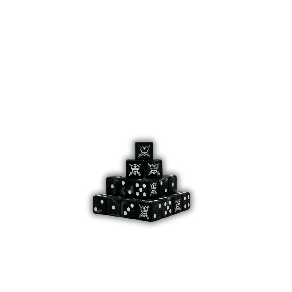 Military Sergeant Black Dice 16mm Square (25 Stück)