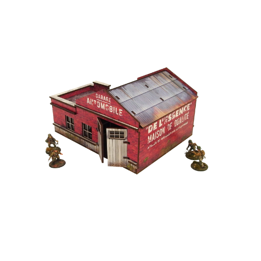 Pre-painted WW2 Normandy Garage with Petrol Station
