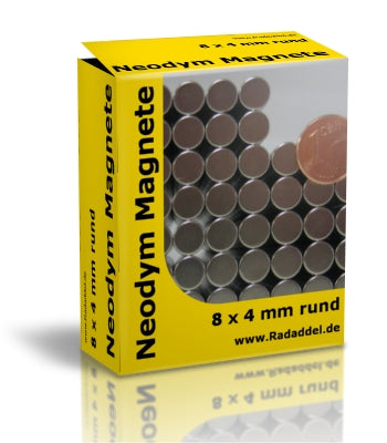 Neodym Magnete rund 8 x 4 mm (10 Stück)