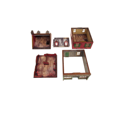 Pre-painted WW2 Normandy Cafe