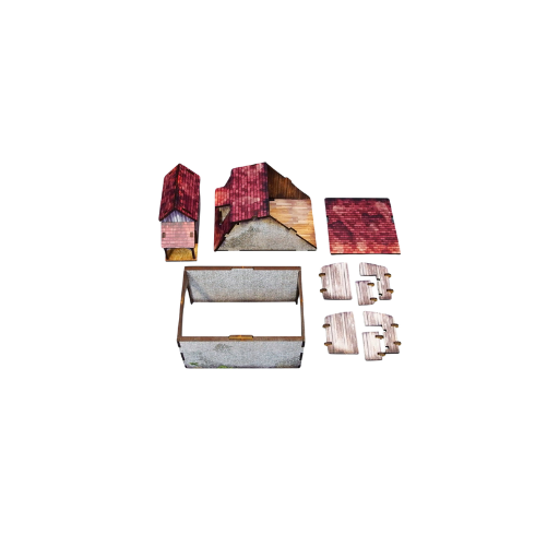 Pre-painted WWII Normandy Coach House with Chicken Coop