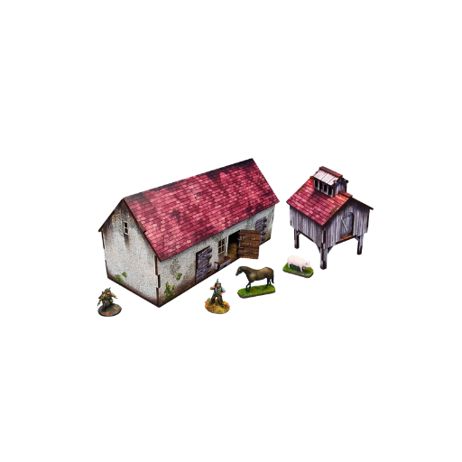 Pre-painted WWII Normandy Stable with Dovecote