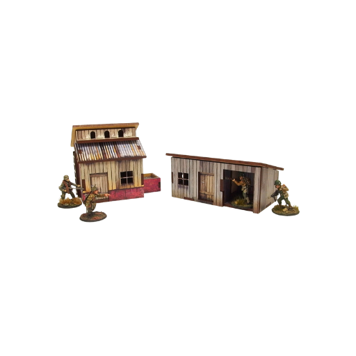 Pre-painted WW2 Normandy Small Sheds with Dovecote
