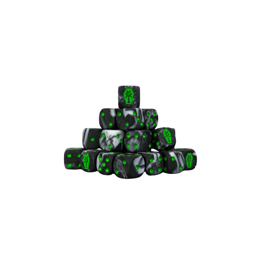 Green Coffin Dice 16mm Round (25 Stück)