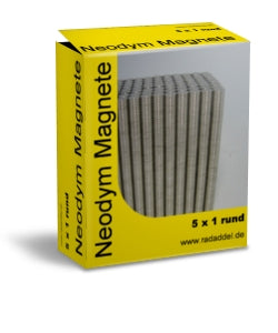 Neodym Magnete rund 5 x 1 mm (10 Stück)