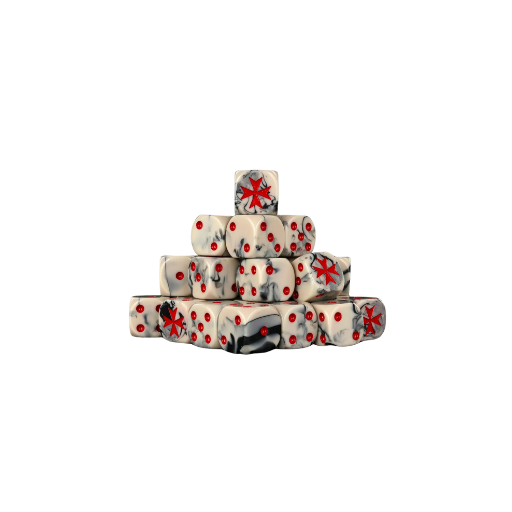 Knight Templar Red Dice 16mm Round (25 Stück)