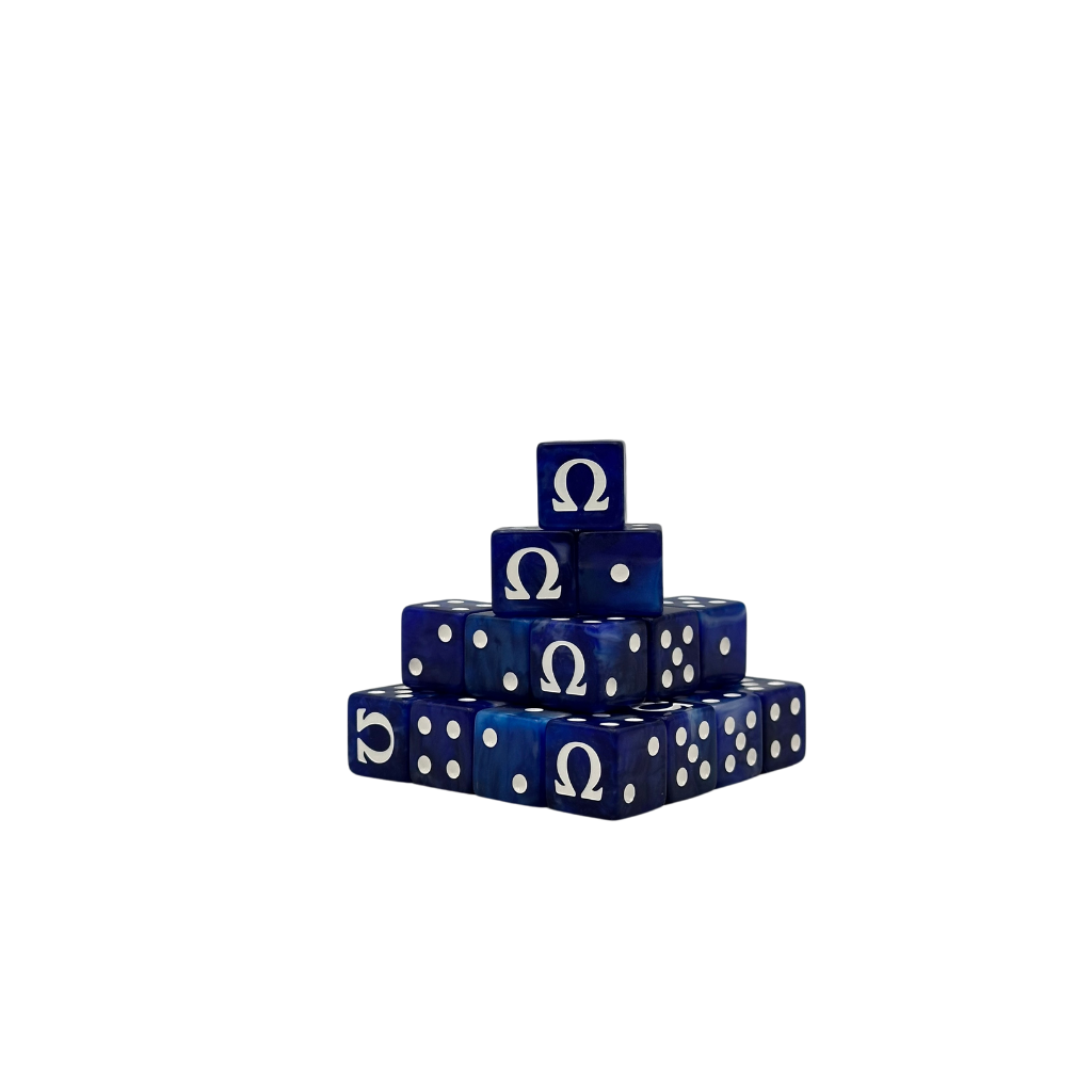 Omega White Dice 16mm Square (25 Stück)